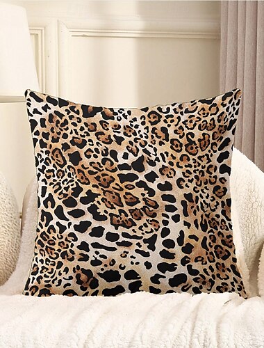  Luipaardpatroon Decoratieve Toss Kussens Verpakking 1PC Zachte Vierkante Bankkussen Hoes Kussensloop voor Slaapkamer Woonkamer Bank Stoel