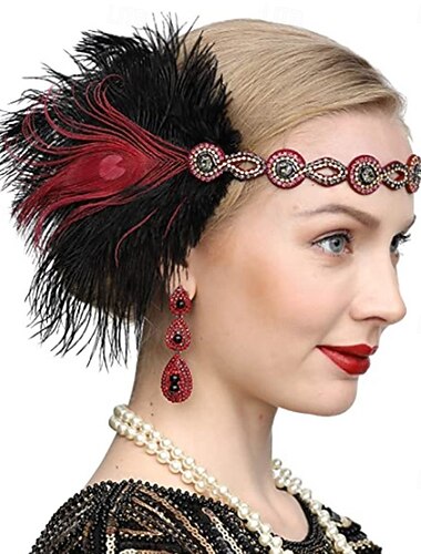  Řvoucí 20s 20. léta 20. století Klobouky Velký Gatsby Charleston Maškarní kostým Dámské Nový rok Plesová maškaráda Párty loučení se svobodou nevěsty Dospělé Klobouk