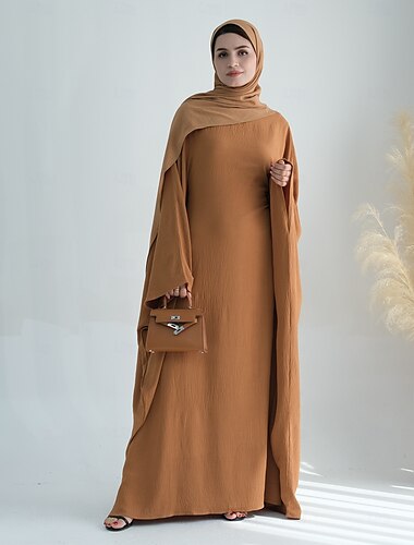 Damen Abaya Hijab-Schals Kaftan Dubai islamisch arabisch Muslim Ramadan Erwachsene Kleid
