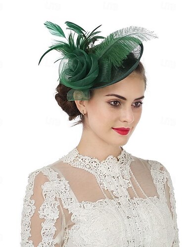  Fascinator-Hut, Teeparty-Hut für Frauen, Kentucky Derby, Hochzeit, Blumen-Cocktail, Netzfedern, Kopfbedeckung