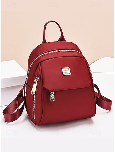  petit sac à dos imperméable pour femme avec plusieurs poches – sac à bandoulière léger et élégant pour les voyages, l'école et une utilisation quotidienne décontractéenoir jaune rose