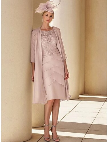  A-Linie Kleid Brautmutterkleid Elegant Vintage Quadratischer Ausschnitt Knöchellänge Tüll Kurzarm mit Stickerei Applikationen Blume 2025