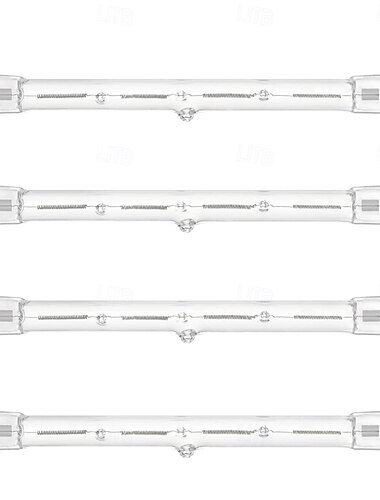  Ampoules halogènes R7S 118 mm – 100 W/300 W à intensité variable T3 à double culot type J pour éclairage de travail, de sécurité et d'aménagement paysager 4 pièces