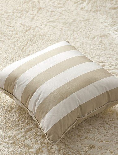  Samt dekorative Wurfkissenbezüge gestreift 1PC weicher quadratischer Couchkissenbezug Kissenbezug für Schlafzimmer Wohnzimmer Sofa Stuhl