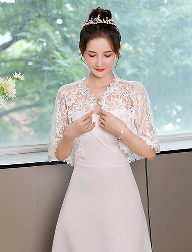  Spitzenschals für die Braut, weiße Hochzeitstücher und -schals, mit Blumenstickereien verzierter Bolero für das Brautkleid, Überwurf für Frauen und Mädchen