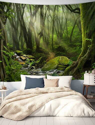  Landschaft Wald Bäume Hängender Wandteppich große Wandteppich Wanddekoration Fotografie Hintergrund Decke Vorhang Wohnraum Schlafzimmer Dekoration