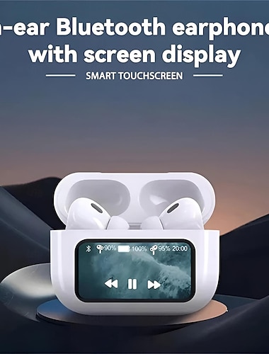  Ασύρματα ακουστικά Bluetooth 5.4 LCD έγχρωμη οθόνη ANC ακύρωση θορύβου TWS αθλητικά ακουστικά