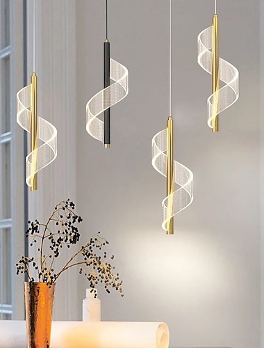  Noordse industriële kunst lange buis hanglamp ijzeren lint kleine hanglamp 30cm 110-240v