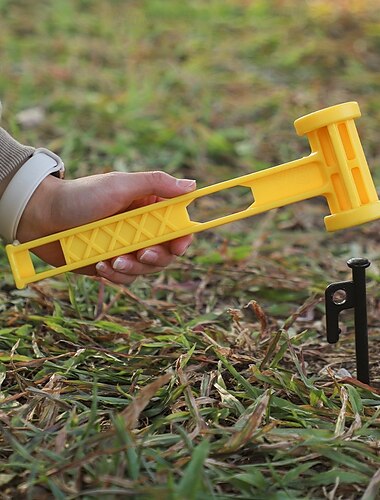  1 martello portatile ultraleggero in plastica PE per campeggio all'aperto, baldacchino e picchetti da terra per tende