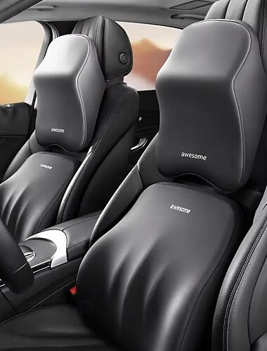  1 pieza / 2 piezas de soporte lumbar para el reposacabezas del automóvil, almohada para el cuello con espuma viscoelástica, almohada lumbar universal suave para el cuello, suministros para el