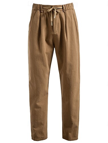  Herren Hose Chinos Einfarbig Volle Länge Formell Hochzeit Outdoor Elegant Urlaub Schwarz Leicht Braun Mikroelastisch