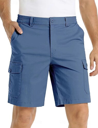  Homme Short Cargo Short Bermuda Multi poche Jambe droite Plein Respirable Evacuation de l'humidité Longueur genou Extérieur Casual du quotidien Mode Vêtement de rue Kaki foncé Noir Micro-élastique