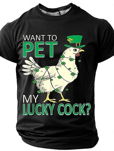  St. Patrick Männer Shamrock Irisches T-Shirt Kurzarm T-Shirt 3D Druck Crew Neck Shirt Designer Leger Party Feiertag Club Armee Grün 1 Schwarz Rot Sommer Frühling Bekleidung S M L XL XXL XXXL