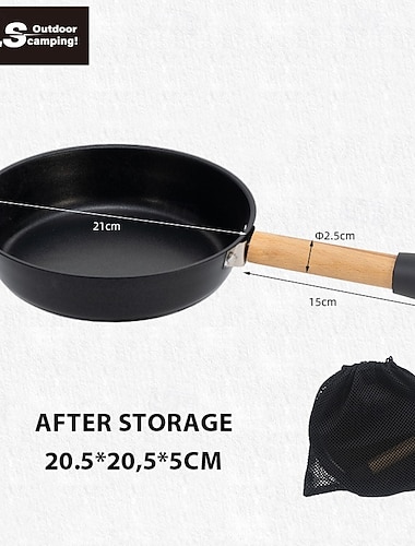  Juego de utensilios de cocina para acampar con mango plegable, olla y sartén antiadherentes livianas para acampar con bolsa de malla para caminatas al aire libre, mochileros, picnic