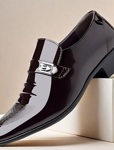  мужские лакированные туфли – классические мокасины с металлической пряжкой для деловых встреч, официальных мероприятий и свадебных нарядов
