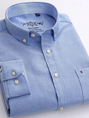  Homens Camisa Social Saia camisa de botão Tecido Casamento Festa Preto Branco Rosa Azul Marinha Manga Longa Lapela Primavera Outono Roupa Bolsos