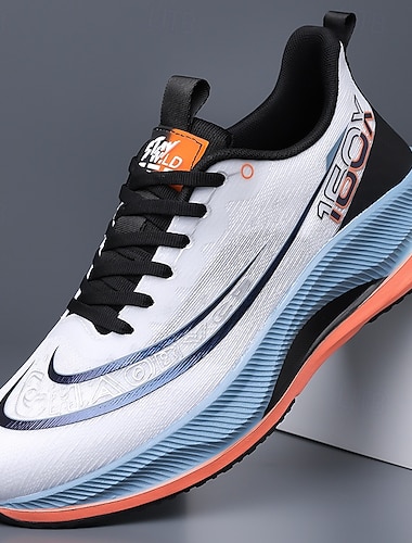  hvite og blå atletiske joggesko for menn med lett design og polstret såle – pustende sportssko for aktiv livsstil og fitness