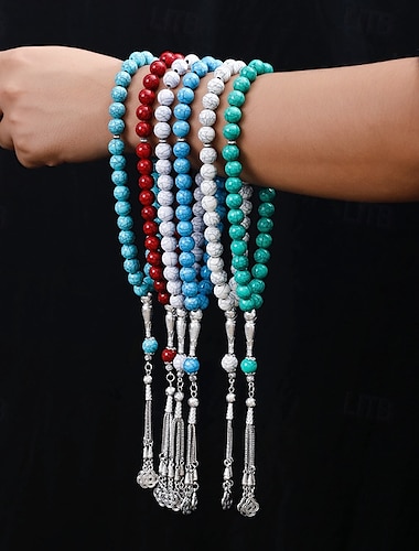  Herren Damen Tulsi Japa Mala Gebetsperlen Dubai islamisch 33 Perlen arabisch Muslim Ramadan Erwachsene Armbänder Party