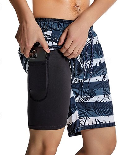  Herren Bademode Surfshorts Badehose Schwimmshorts kurz Surfshorts Unten Kordelzug Mit Taschen Schwimmen Surfen Strand Wassersport Bedruckt Sommer Frühling