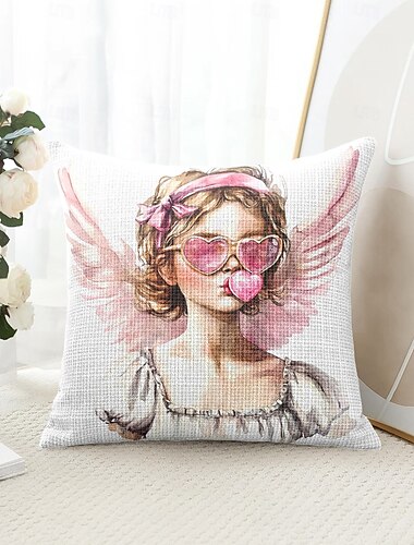  Baby Engel Decoratieve Kussenhoezen 1PC Zachte Vierkante Bank Kussenhoes Pilo-hoes voor Slaapkamer Woonkamer Bank Stoel