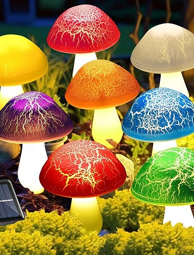  8-pack zonne-led-paddestoelverlichting ip65 waterdichte tuinverlichting binnenplaats buiten gazon pad landschapsdecoratie