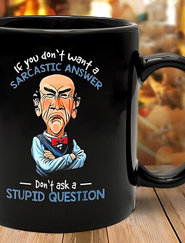  Taza de café de cerámica negra retro vintage con diseño gráfico de 12 oz/330 ml, regalo perfecto para amigos, día de la madre, boda