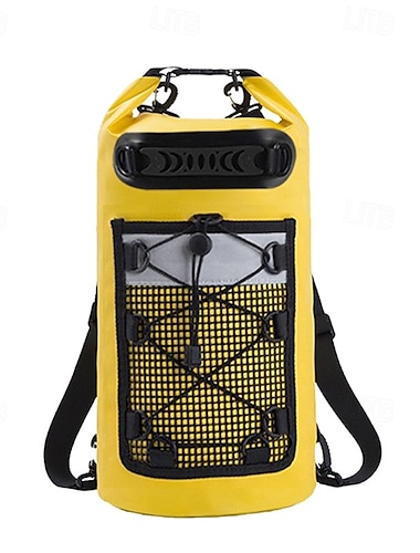  schwimmender wasserdichter Trockenrucksack 20 l, PVC-Treibtasche, wasserabweisend, langlebig, ideal zum Kajakfahren, Bootfahren, Camping, für Outdoor-Abenteuer, schützt die Ausrüstung vor Wasser, Sand