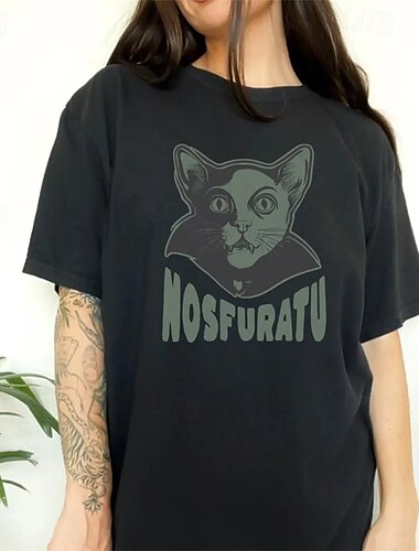  Nosferatu Vampiros Drácula Japonesa/Curta Camiseta Personagem Arte Gráfica Para Homens Mulheres Unisexo Adulto Baile de Máscaras Hot Stamping Casual / Diário