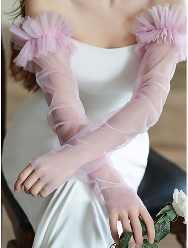  Spitze Handgelenk-Länge Handschuh Elegant / Klassicher Stil Mit Pure Farbe Hochzeit / Party-Handschuh