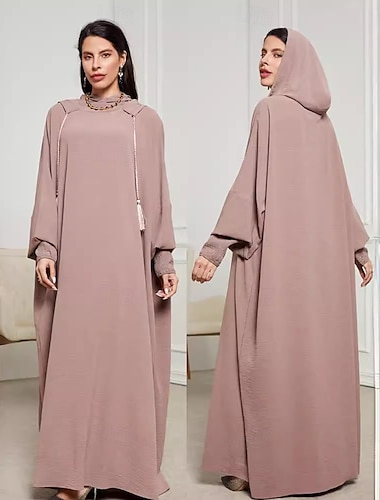  Damen Kleid Abaya Kaftan Dubai islamisch arabisch Muslim Ramadan Erwachsene Kleid
