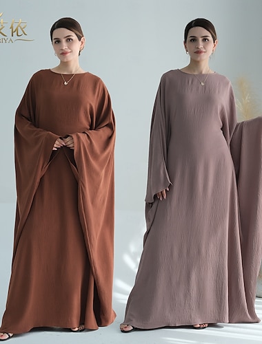  Damen Abaya Hijab-Schals Kaftan Dubai islamisch arabisch Muslim Ramadan Erwachsene Kleid