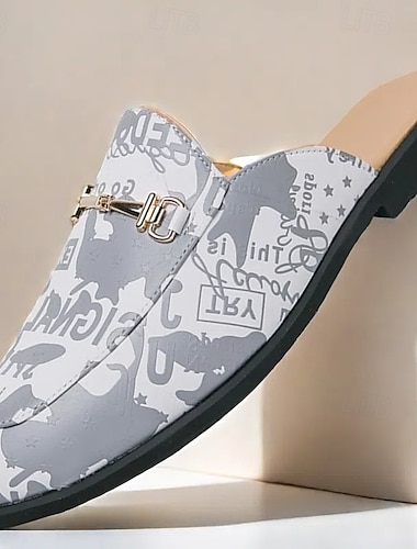  mules à enfiler tendance pour hommes avec design graphique, bride réglable et semelle intérieure confortable pour un usage décontracté et quotidien