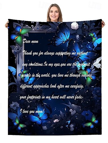  couverture fête des mères, une lettre à maman, cadeau fête des mères, couverture douce et confortable, cadeau parfait pour maman, motif floral ou cœur, chaud et confortable