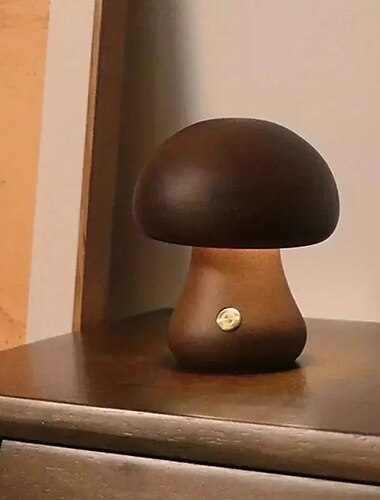  Dimmbare led pilz tisch lampe touch holz büro lampe usb aufladbare nachtlicht schlafzimmer home cafe büro dekoration geburtstag geschenk