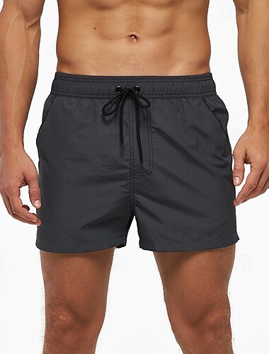  Herren Bademode Surfshorts Badehose Schwimmshorts kurz Surfshorts Unten Kordelzug Mit Taschen Schwimmen Surfen Strand Wassersport Patchwork Einfarbig Sommer Frühling