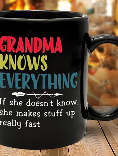  Taza de café de cerámica negra retro vintage con diseño gráfico de 12 oz/330 ml, regalo perfecto para amigos, día de la madre, boda
