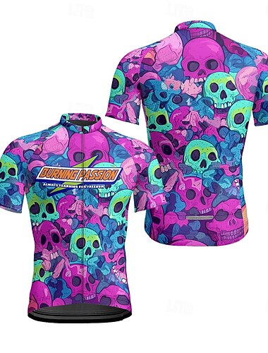  Homens Camisa para Ciclismo Manga Curta Moto Camiseta Camisa / Roupas Para Esporte com 3 bolsos traseiros Ciclismo de Montanha Respirável Secagem Rápida Design Anatômico Capilaridade Roxo Escuro Azul
