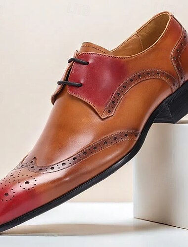  Herren-Brogue-Schuhe aus hochwertigem Leder – rotbraunes Farbverlaufsdesign, elegantes und stilvolles Schuhwerk für Männer, ideal für formelle Veranstaltungen, Hochzeiten und geschäftliche Anlässe