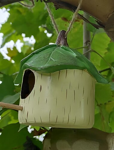  1pc Harz Outdoor Garten Dekoration Blätter Vogel Haus Dekoration Vogelhaus Garten Hof Vogelhaus