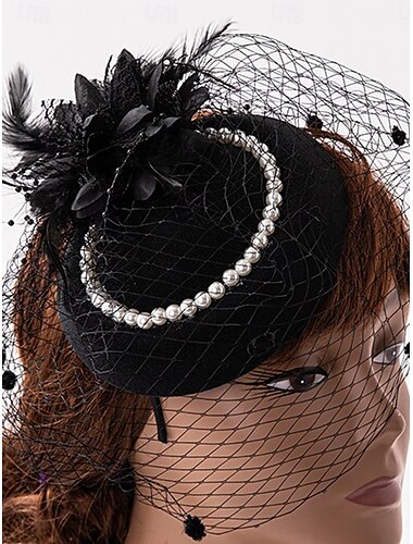  Haarreif Tüll Fedora Hut Hochzeit Elegant Vintage Mit Tüll Kopfschmuck Kopfbedeckung Derby Fascinators Renntag Kleid 2025