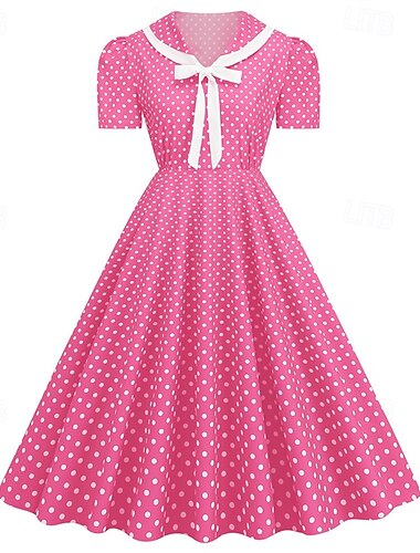  Retro 50. léta Rockabilly Šaty Houpací šaty Dámské Karneval Plesová maškaráda Denní nošení loučení se svobodou nevěsty Dospělé Šaty Šaty pro návrat domů