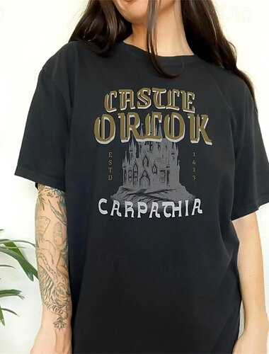  Nosferatu Vampiros Drácula Japonesa/Curta Camiseta Personagem Arte Gráfica Para Homens Mulheres Unisexo Adulto Baile de Máscaras Hot Stamping Casual / Diário