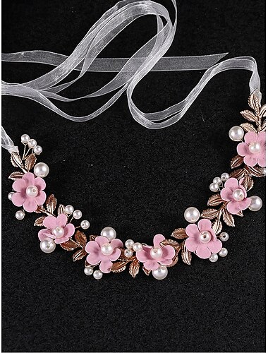  Stirnbänder Stoff Hochzeit Elegant Vintage Mit Perle Blumig Kopfschmuck Kopfbedeckung