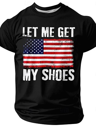 Dia dos Veteranos Camiseta Masculina Patriota Patriótica Veterano CAMISETA DA BANDEIRA EUA ME DÊ MEUS SAPATOS Manga Curta Camiseta Impressão 3D Gola Careca Moda Diária Militar Rua Diária Preta Azul
