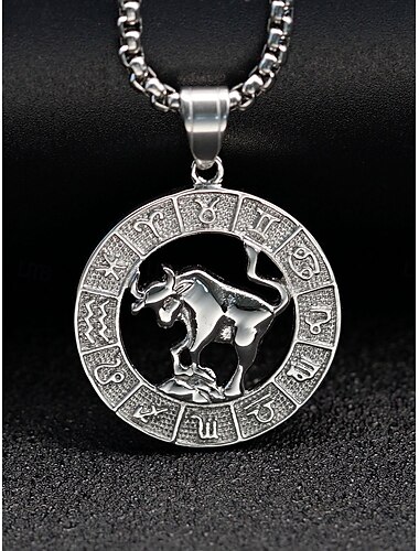  Halskette Titanstahl Damen Vintage Modisch Kuschelig Klassisch Tierkreis Niedlich Cool Kreisförmig Modische Halsketten Für Valentinstag Geschenk Täglich