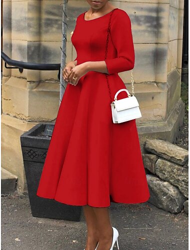  Kentucky Derby Damen Midi Kleid A-Linie Kleid Fit And Flare Kleid Elegant Party Cocktail Hochzeitsgast Verlobung Cocktailparty Reguläre Passform Grafisch Ärmellos V-Ausschnitt Schwarz Weiß Rot