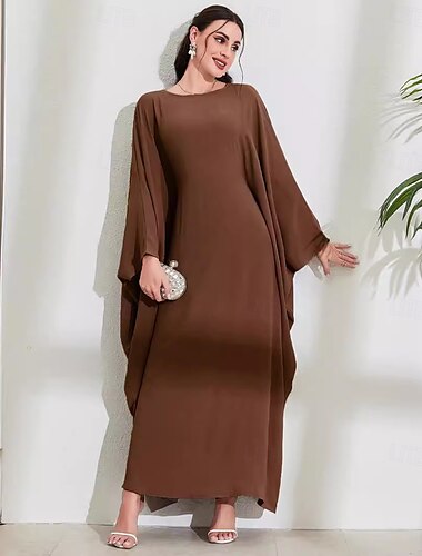  Damen Kleid Abaya Kaftan Dubai islamisch arabisch Muslim Ramadan Erwachsene Kleid