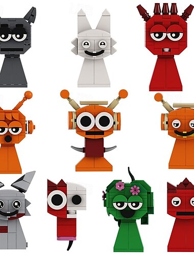  sprunki bouwstenen set sprunki speelgoed actiefiguur diy model kit voor jongens meisjes 8-14 creatieve horror muziek spel rol voor fans volwassenen kerst decoratie verzamelobject cadeau