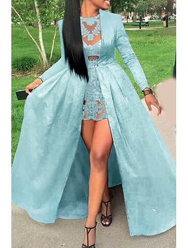  zweiteiliges Abendkleid Gothic Kleid Maskerade Ballkleid bodenlang Langarm Rundhalsausschnitt abnehmbarer Satin mit Schlitz Überrock 2025