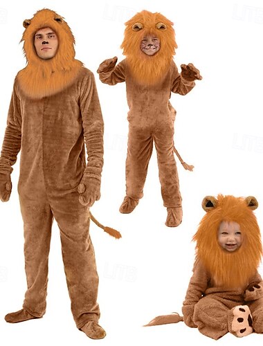  Dieren Leeuw Carnavalskostuum Familiekostuums voor Halloween-groepen Kinderen Volwassenen Voor heren Dames Jongens Grappig kostuum Feest Maskerade Makkelijk carnavalskostuum